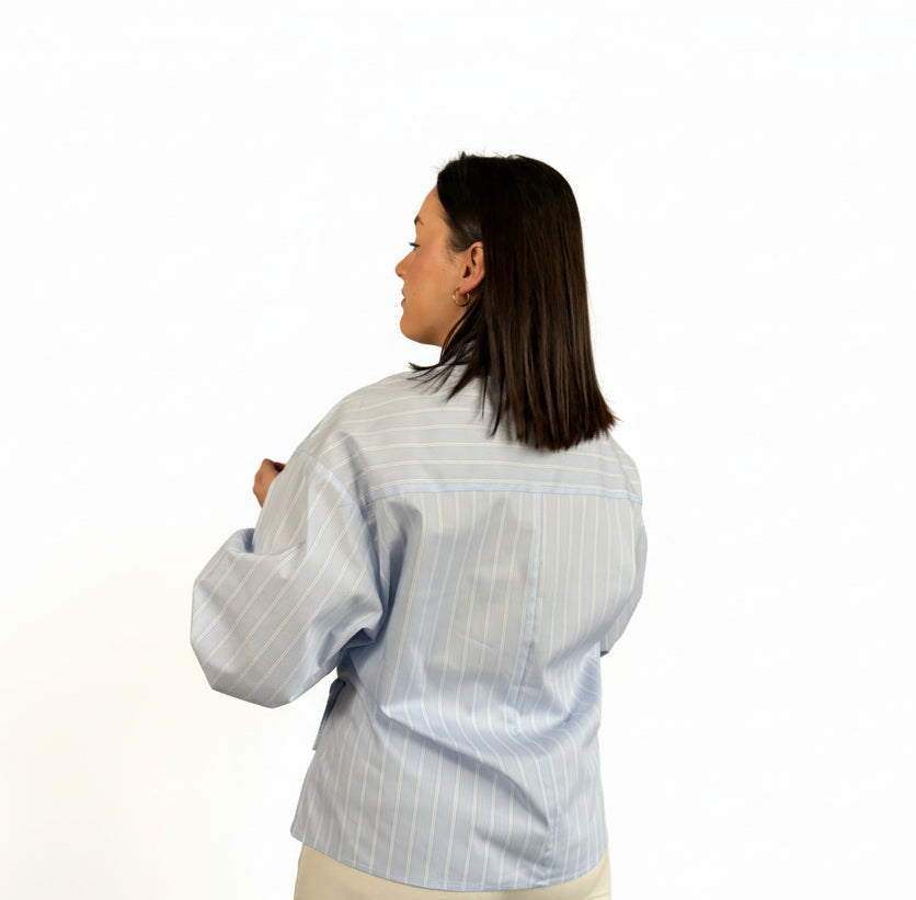 Eli - Lichtlauw gestreept hemd