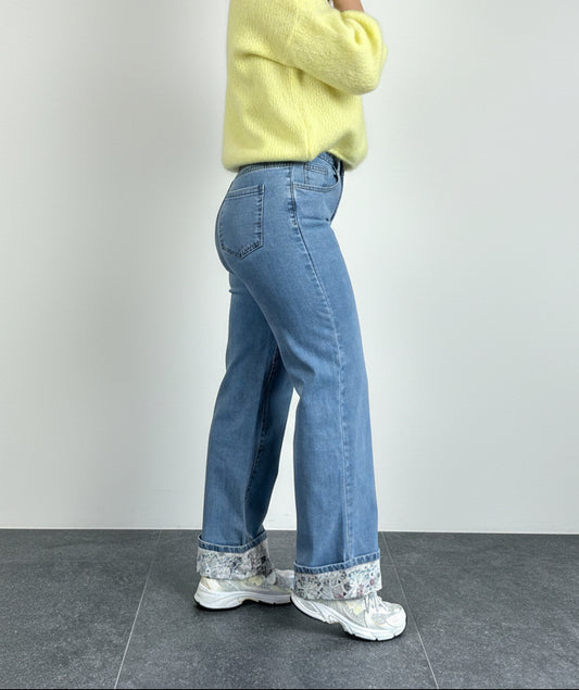 Lenthe - Jeans met bloemenrand